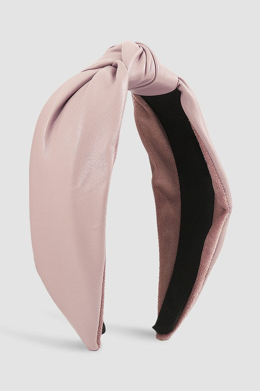 Faux Leather Headband - Pink