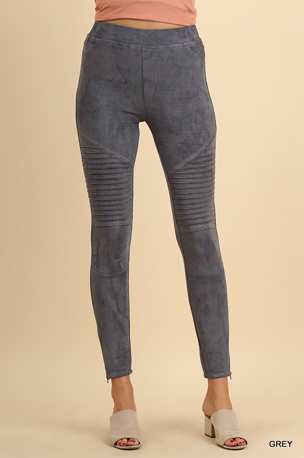 Danny Suede Legging - Charcoal - Tucker Brown