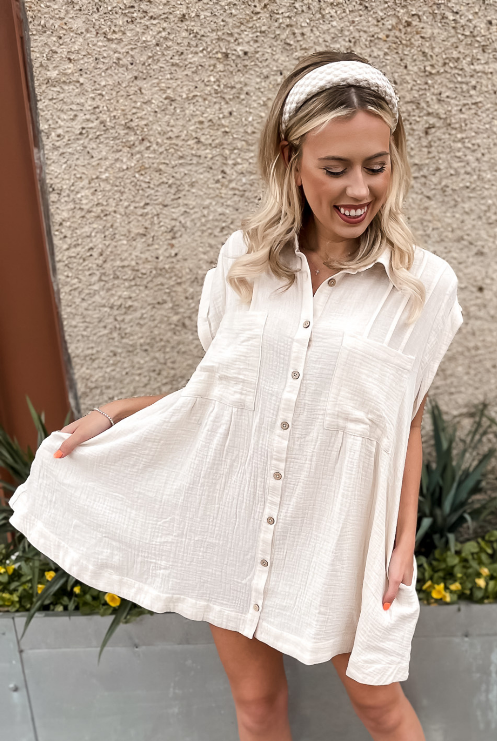 Santa Monica Tunic Dress - Cream