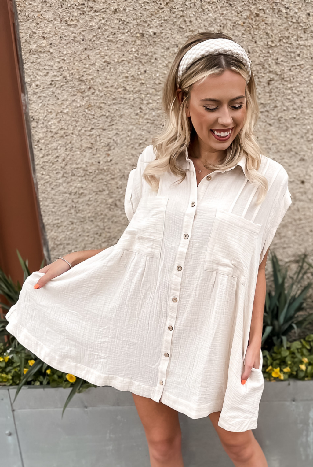 Santa Monica Tunic Dress Cream