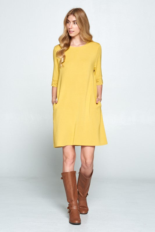 Keeper Tee Dress - Mustard - Tucker Brown