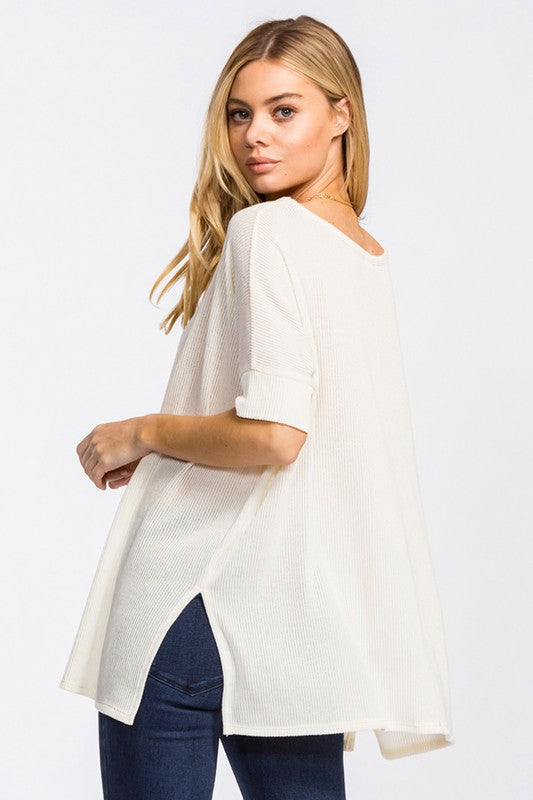 Shiloh Knit Top - Ivory - Tucker Brown
