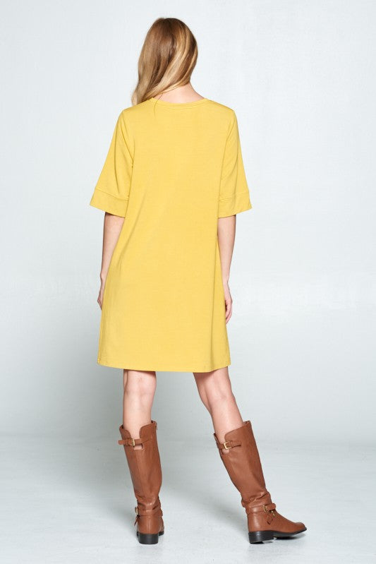 Keeper Tee Dress - Mustard - Tucker Brown
