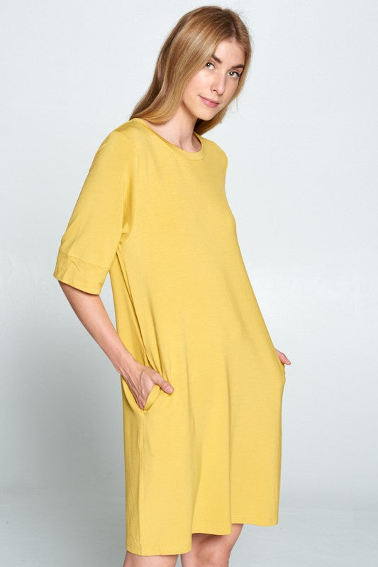 Keeper Tee Dress - Mustard - Tucker Brown