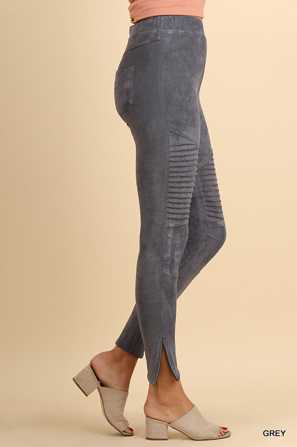 Danny Suede Legging - Charcoal - Tucker Brown