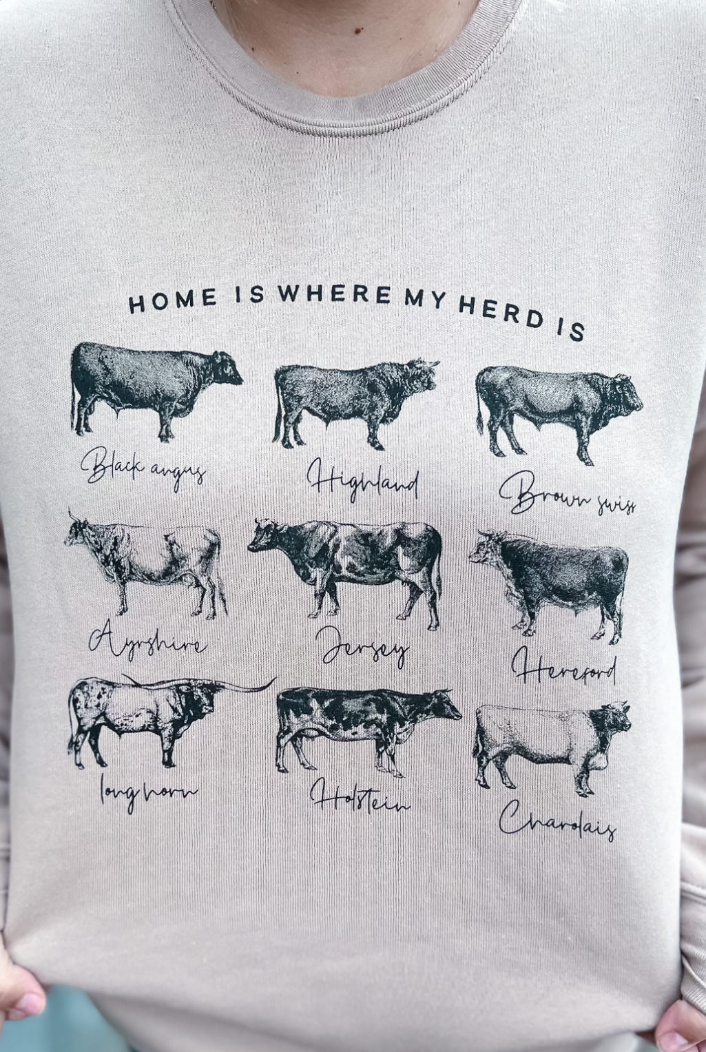 Where The Herd Is Sweatshirt - Tan