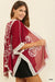 Danielle Embroidered Kimono — Wine - Tucker Brown