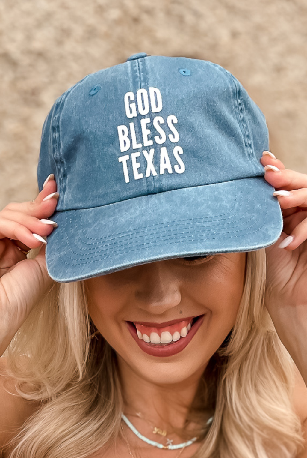 God Bless Texas Ball Cap - Blue