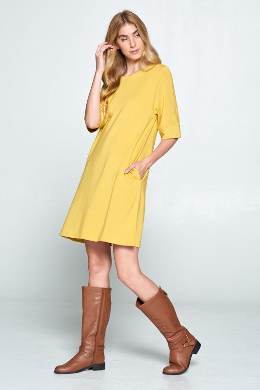 Keeper Tee Dress - Mustard - Tucker Brown