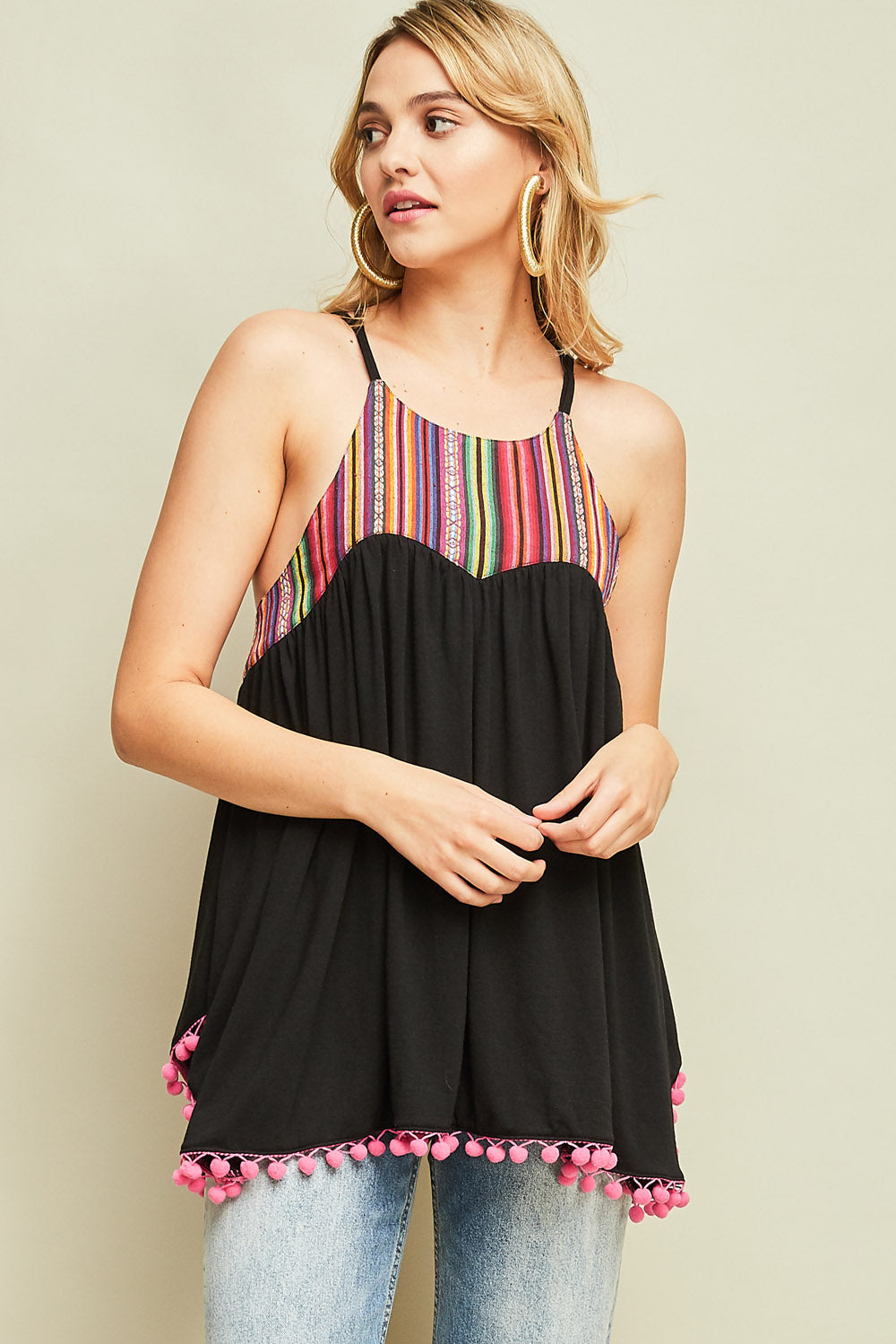 Angela Serape Top - Black - Tucker Brown