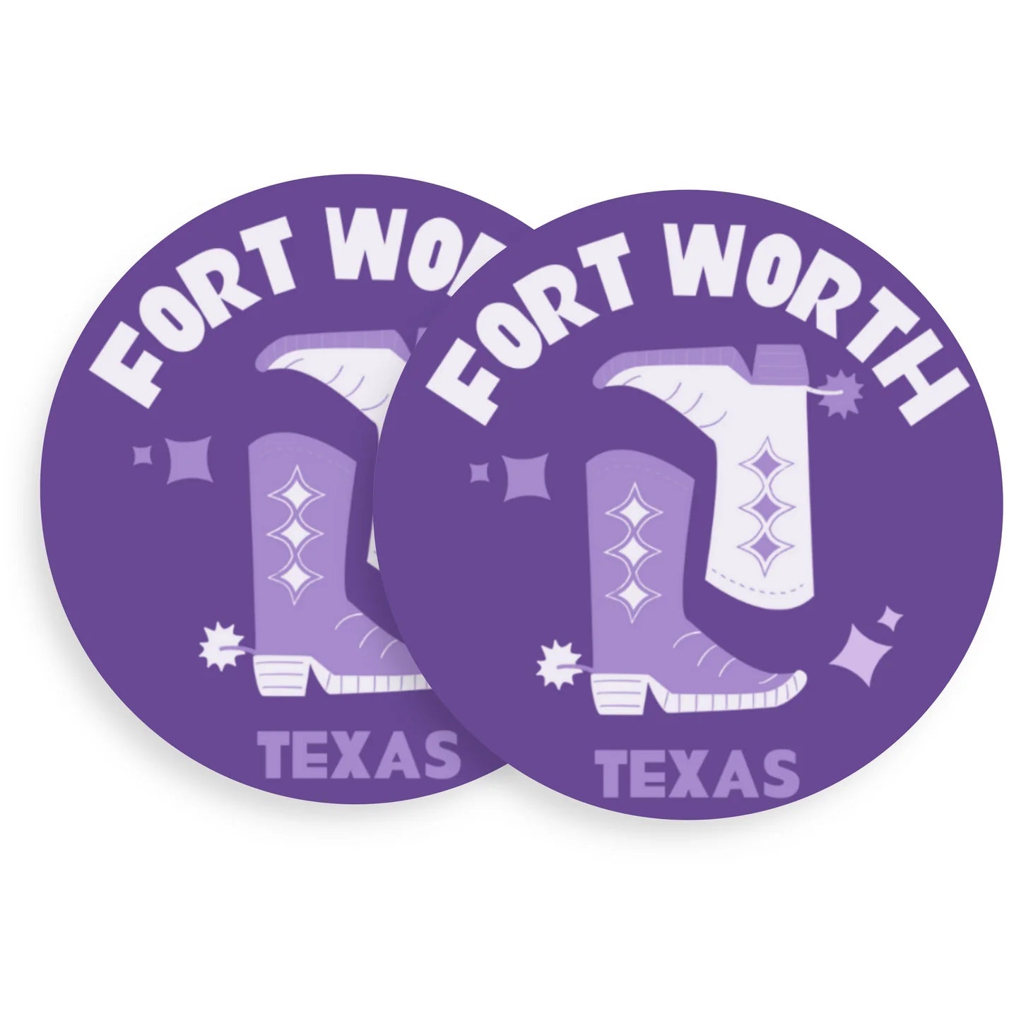 Fort Worth Boots Coaster - Purple