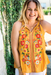 Carnation Embroidered Tank - Mustard - Tucker Brown