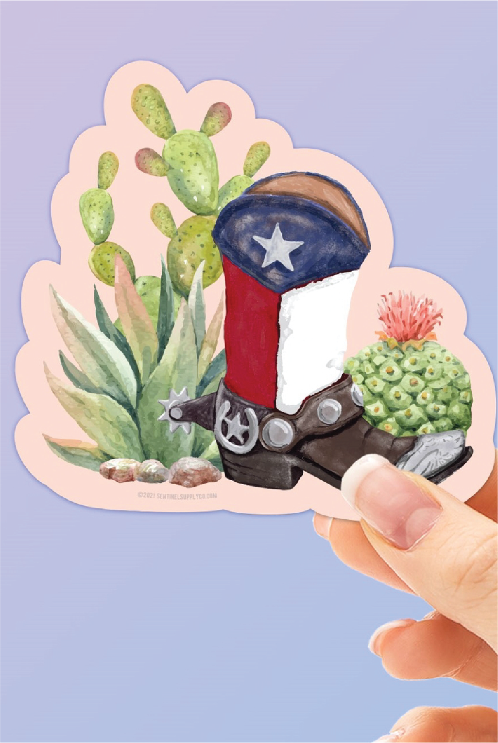 Cactus And Cowboy Boots Sticker