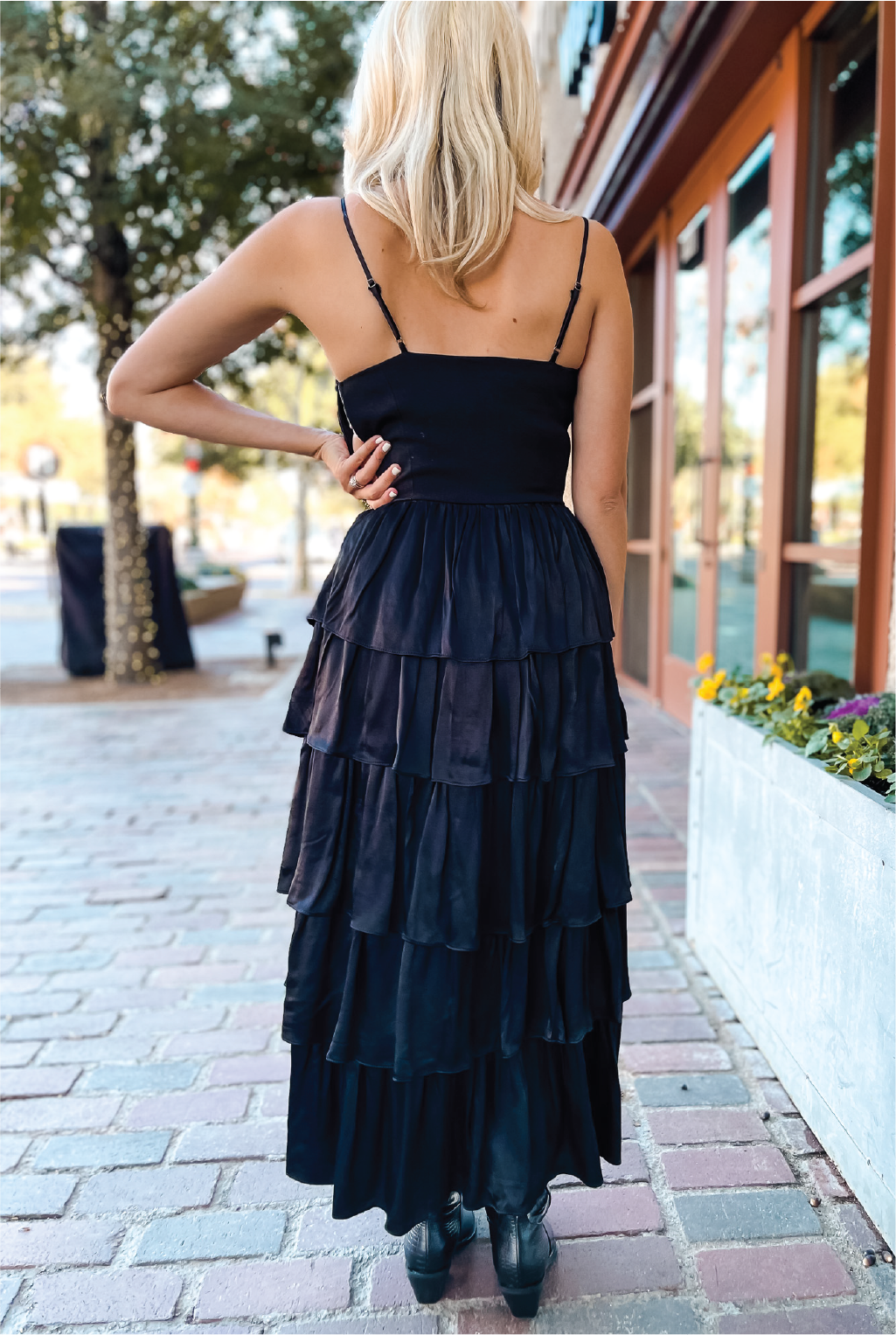 Mixed Media Maxi Dress - Black