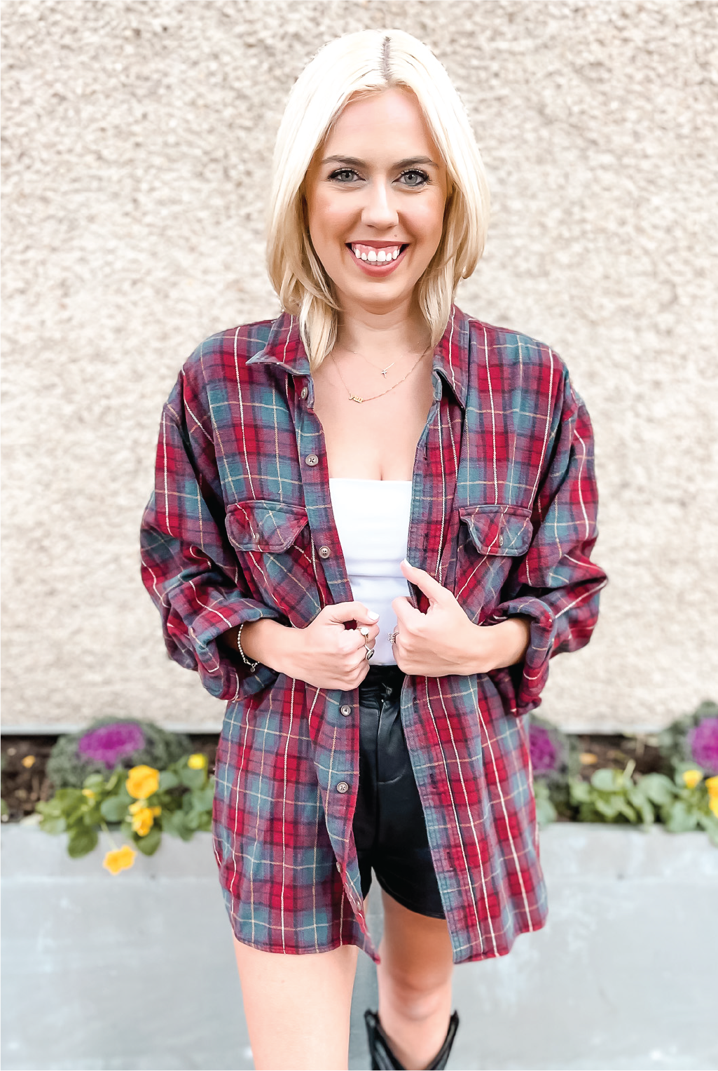 Vintage Western T Back Flannel - Country Roads