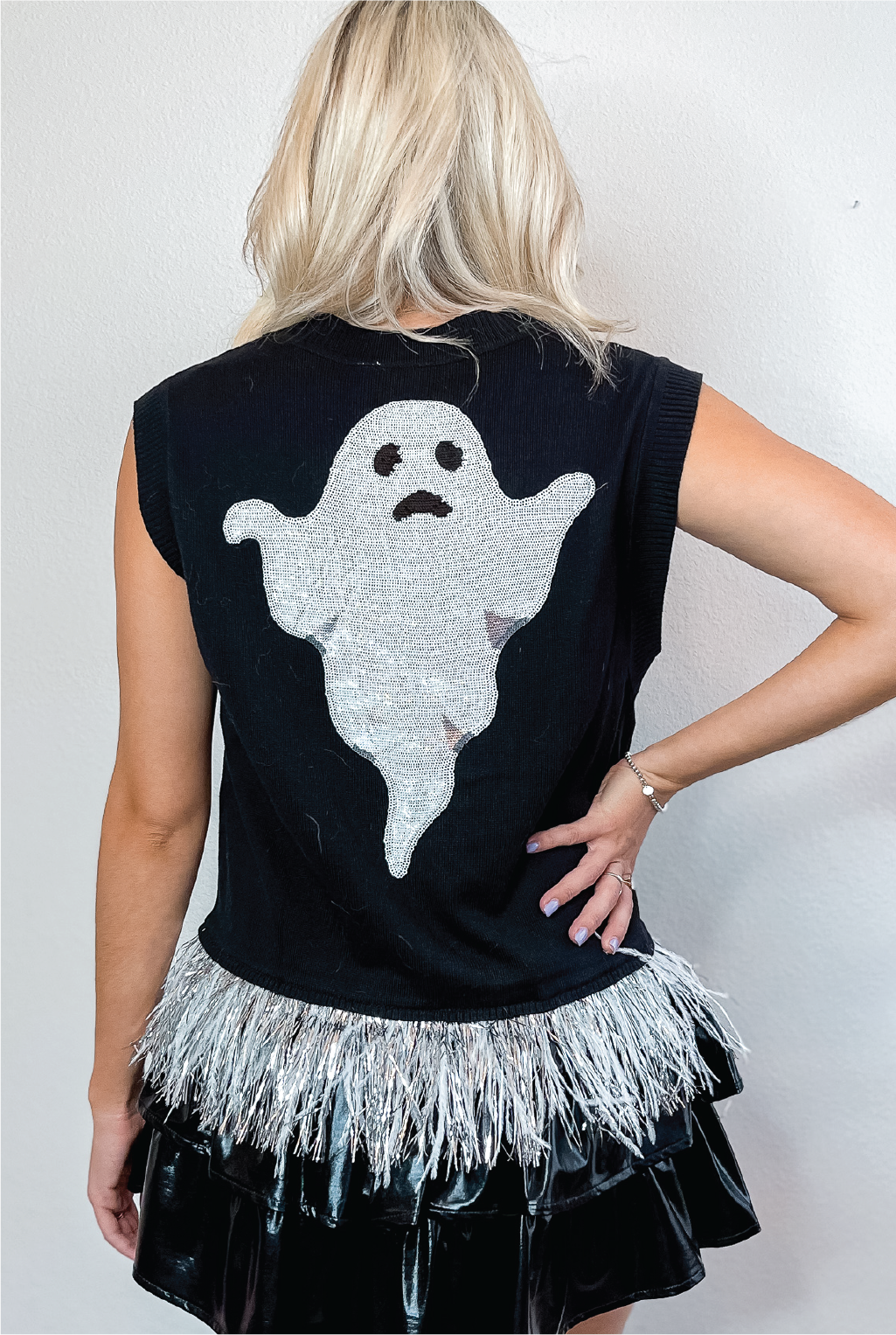 ZZZ Spooky + Sparkly Sweater Tank - Tucker Brown