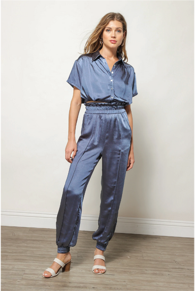 Mai Satin Jogger - Tucker Brown
