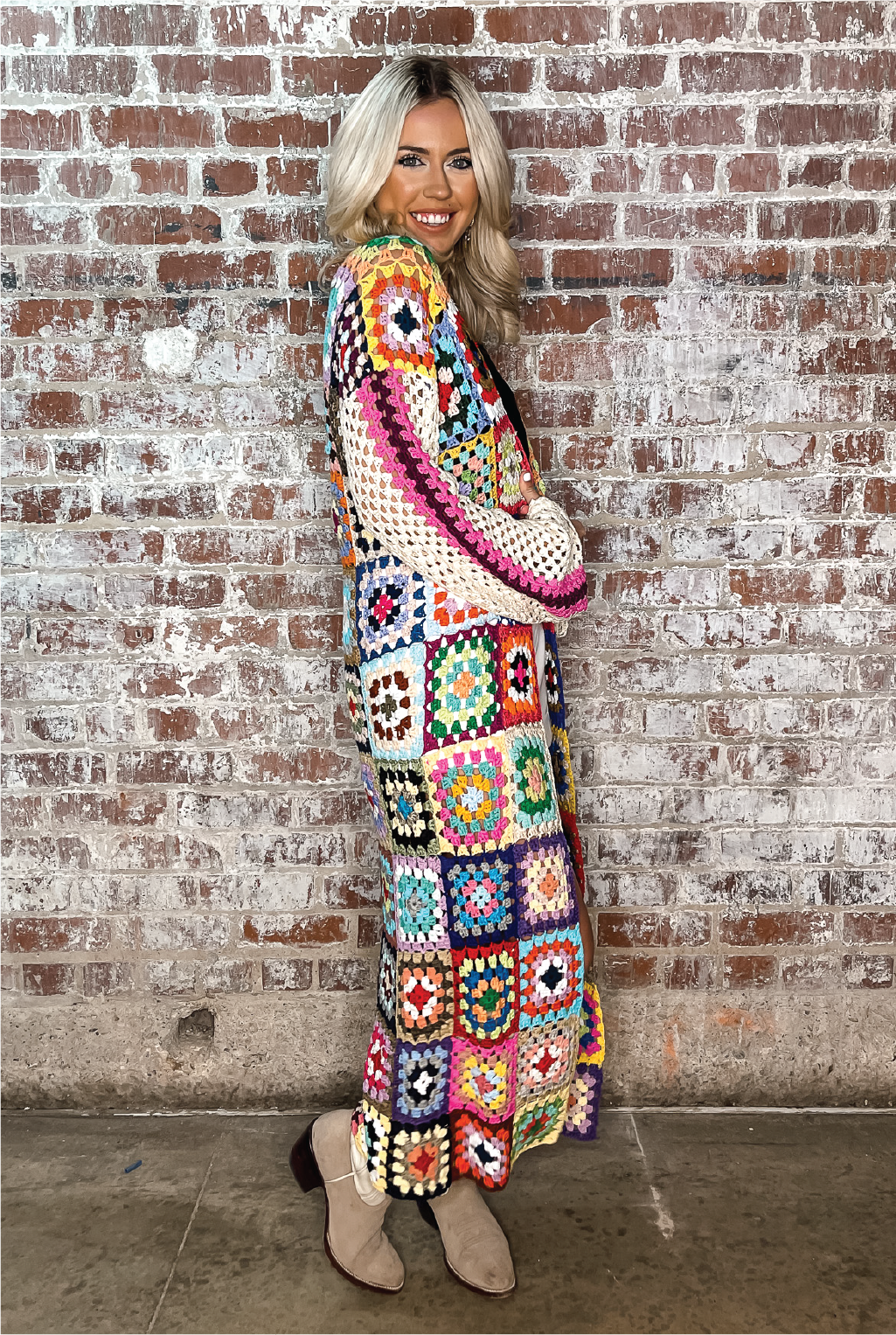 Mimi's Crochet Long Cardigan - Multi