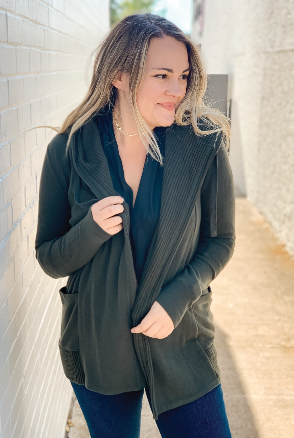Z Supply - Thermal Lined Cardigan - Olive - Tucker Brown
