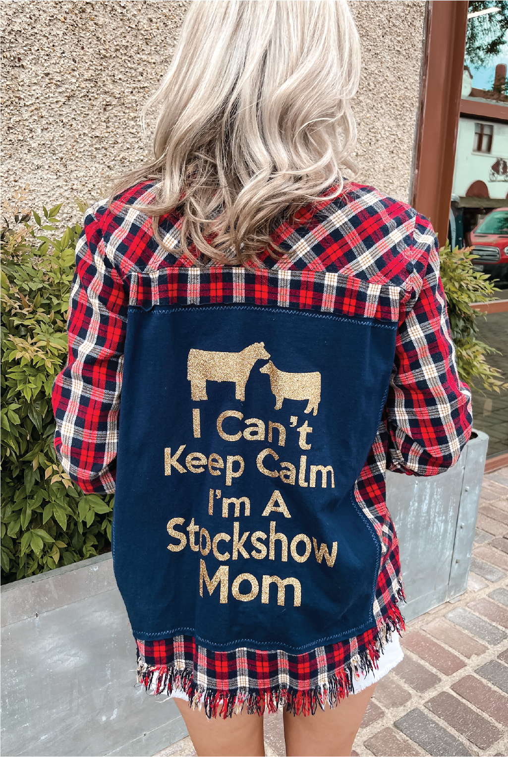 Vintage Texas T Back Flannel - Stock Show Mom