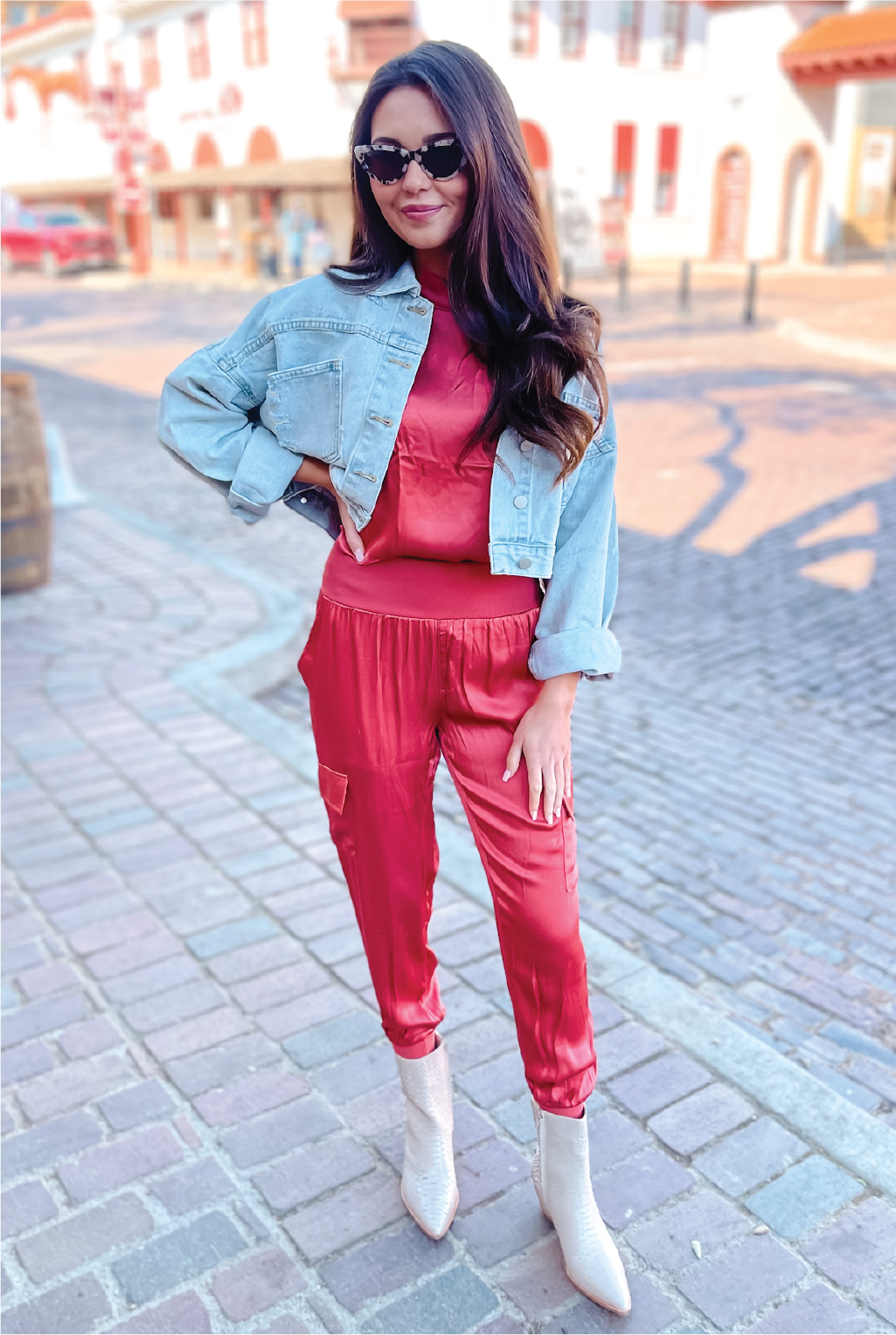 Silk Jogger Set Rust