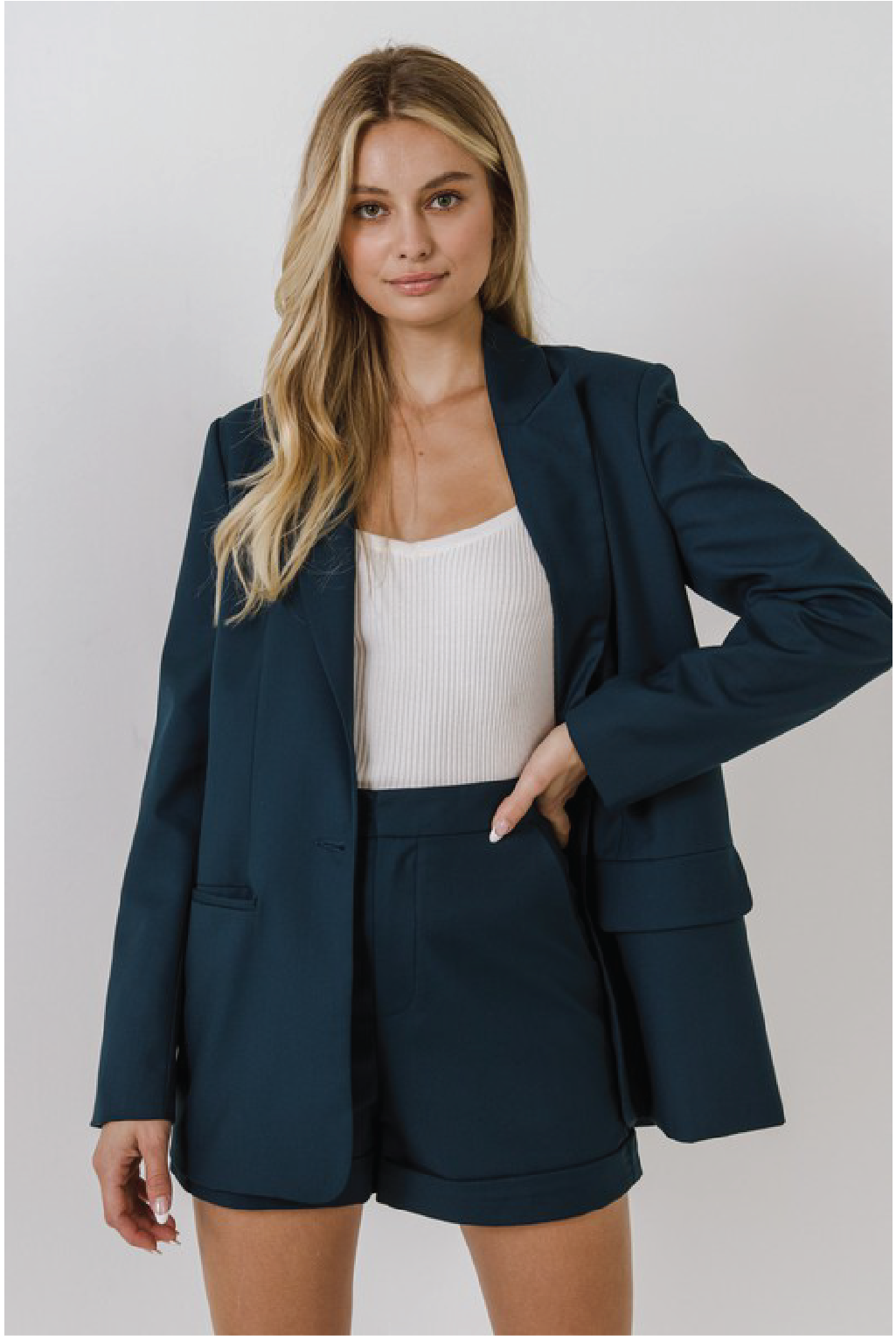 Back To Business Blazer - Teal