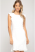 Miriam Cap Sleeve Dress - White - Tucker Brown