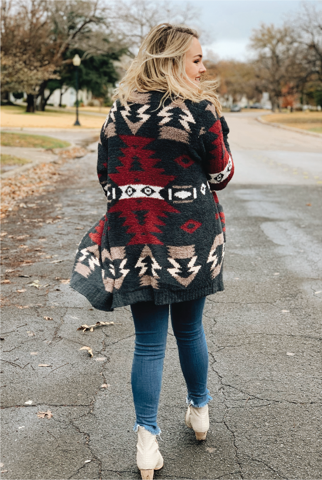 Plush Tribal Cardigan - Charcoal - Tucker Brown