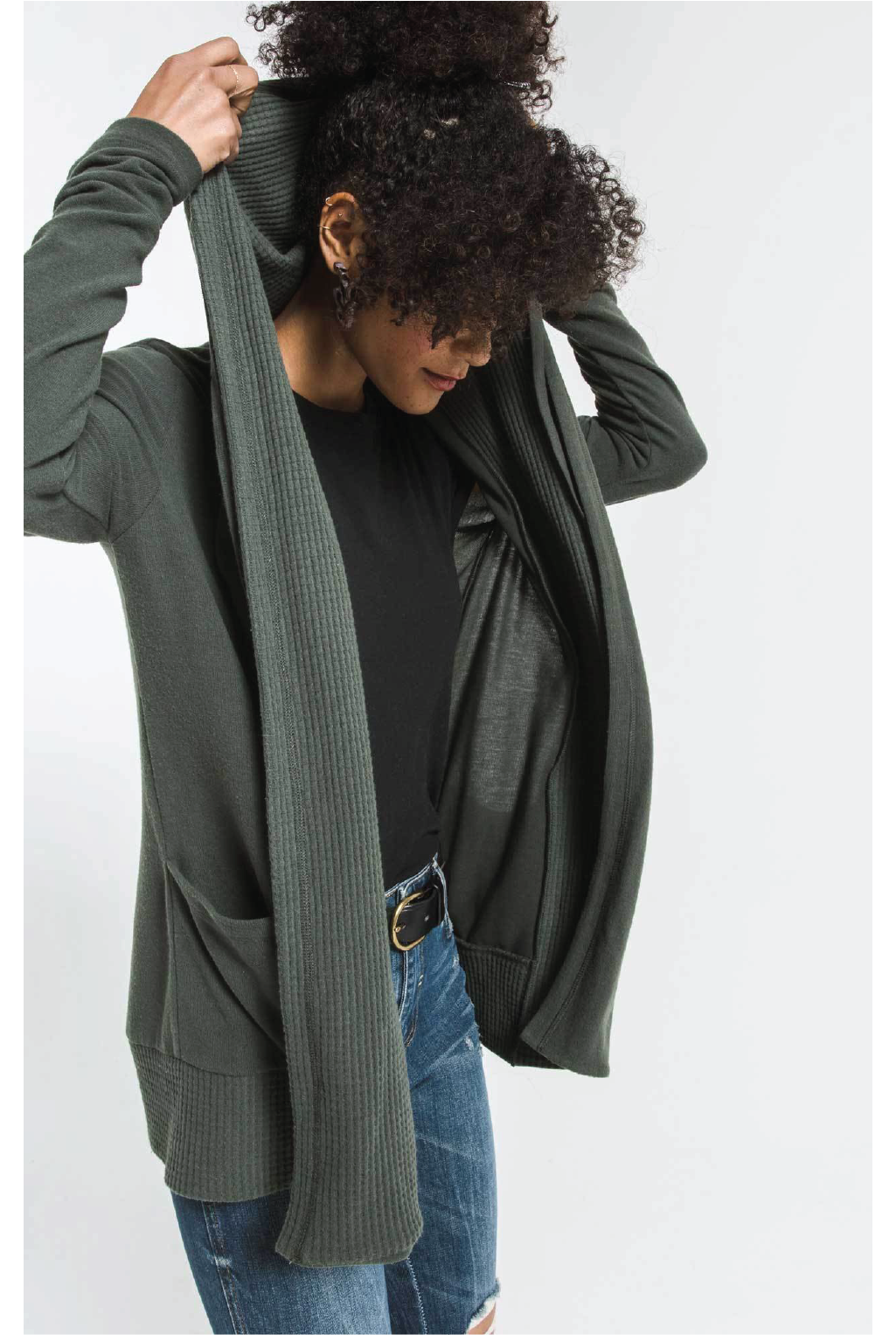 Z Supply - Thermal Lined Cardigan - Olive - Tucker Brown