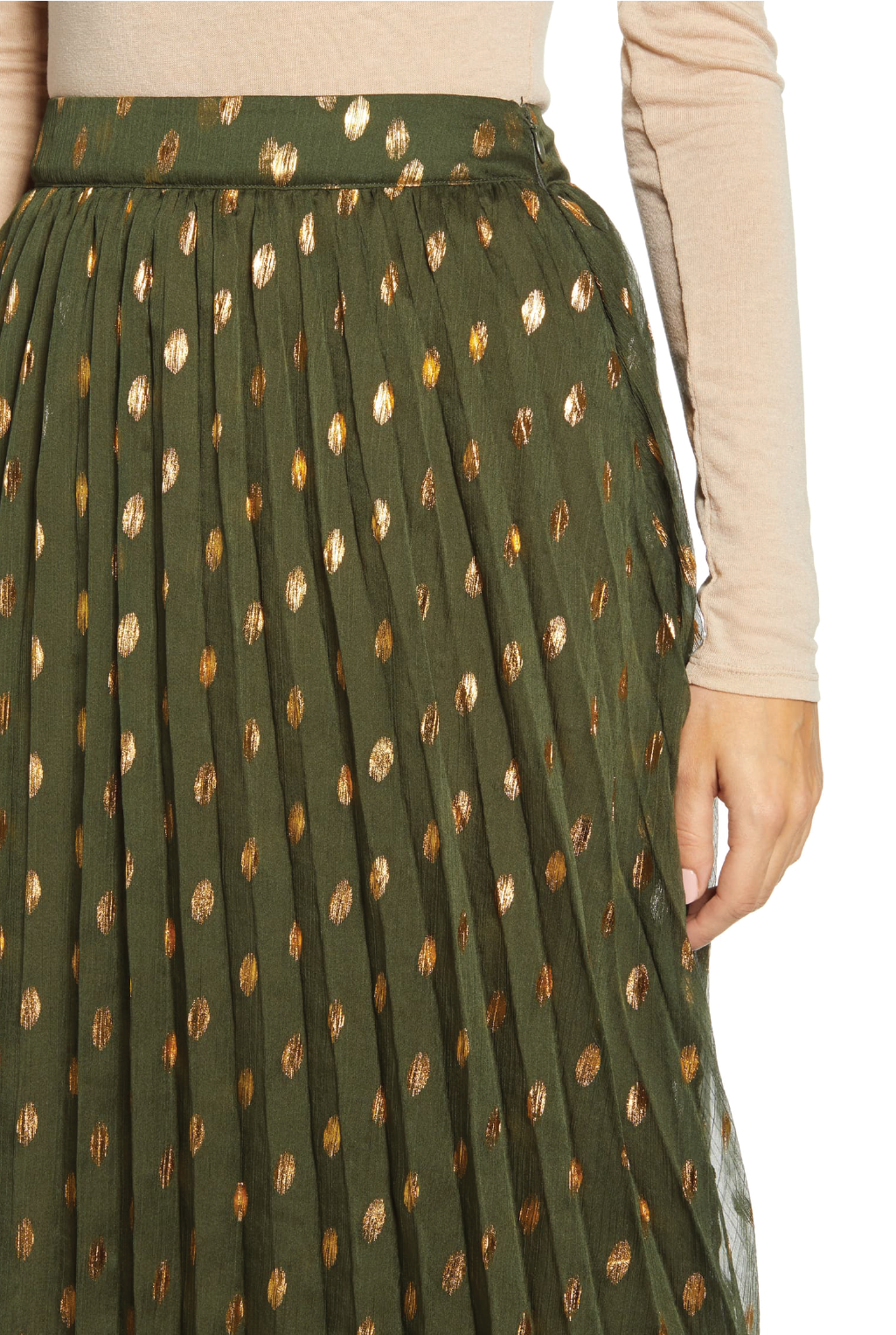 Deck The Halls Pleated Skirt -Green - Tucker Brown