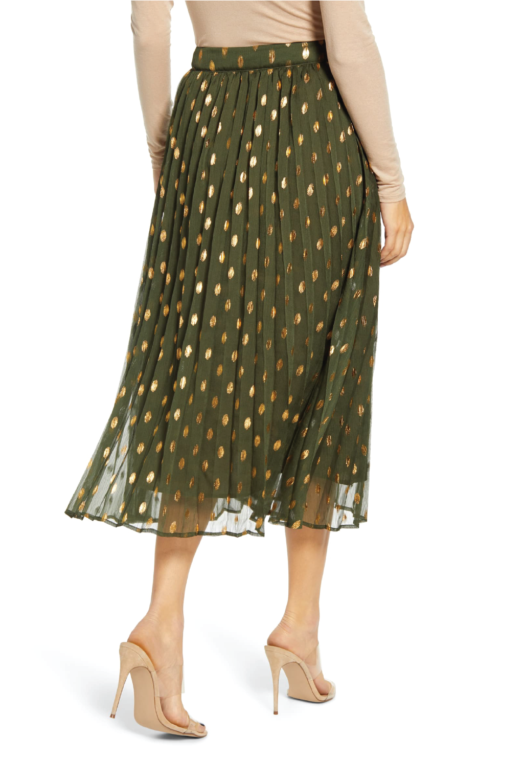 Deck The Halls Pleated Skirt -Green - Tucker Brown