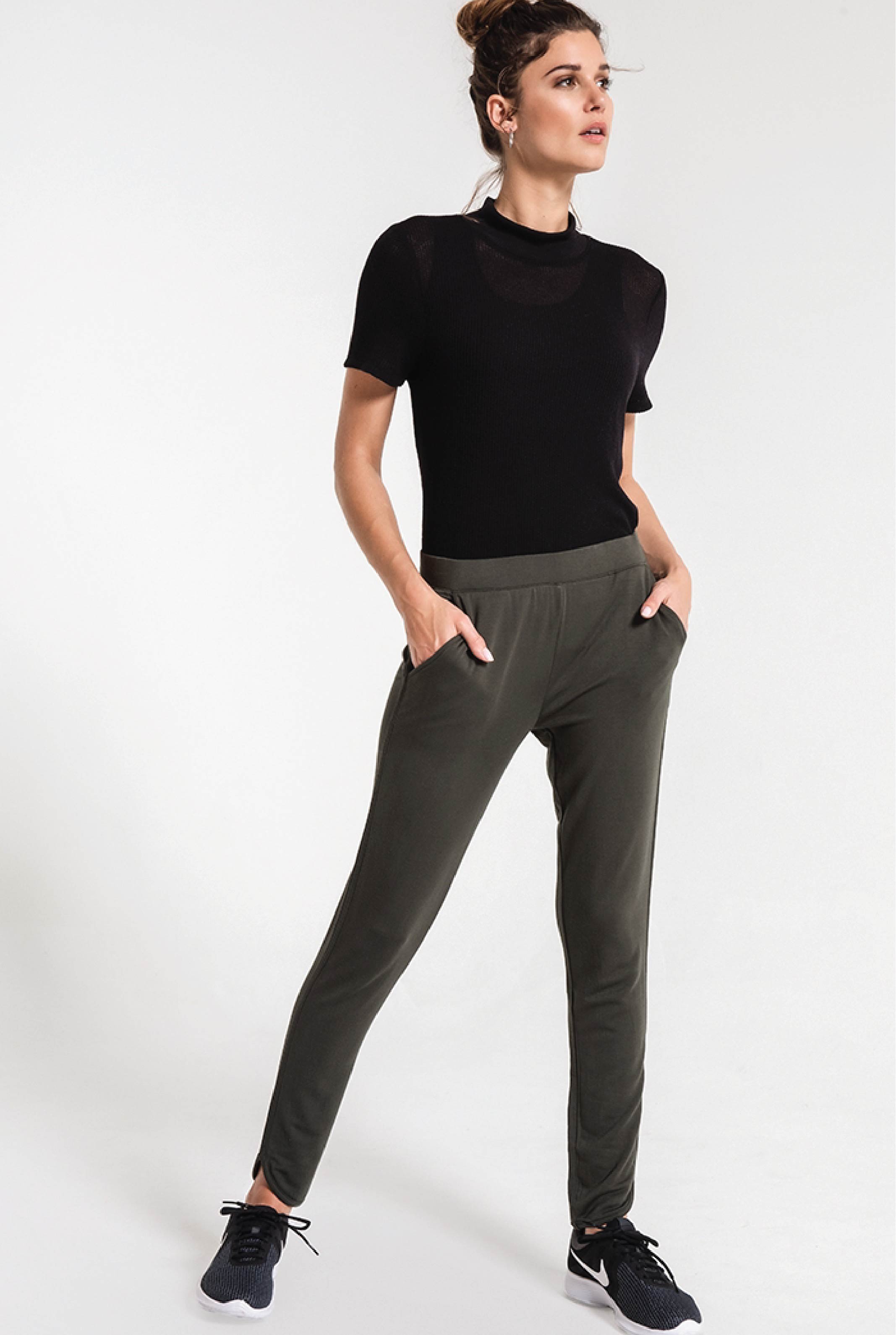 Z Supply - The Tear Drop Soft Pant - Olive - Tucker Brown