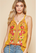 Carnation Embroidered Tank - Mustard - Tucker Brown