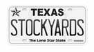 Stockyards License Plate Sticker - Tucker Brown